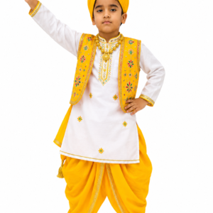 Yellow Bhangra Dress | Punjabi Folk Dance Costume for School Functions | Bachpanbela