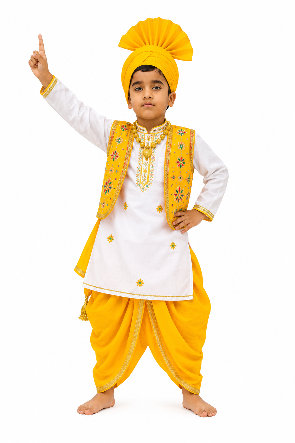 Yellow Bhangra Dress | Punjabi Folk Dance Costume for School Functions | Bachpanbela
