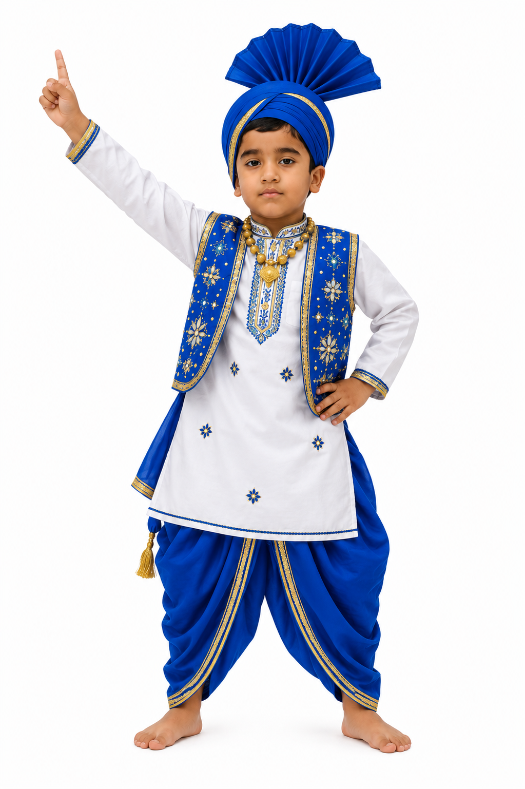 Blue Bhangra Fancy Dress Costume for Kids | Punjabi Traditional Dance Costume | Bachpanbela Fancy Dress & Costumes