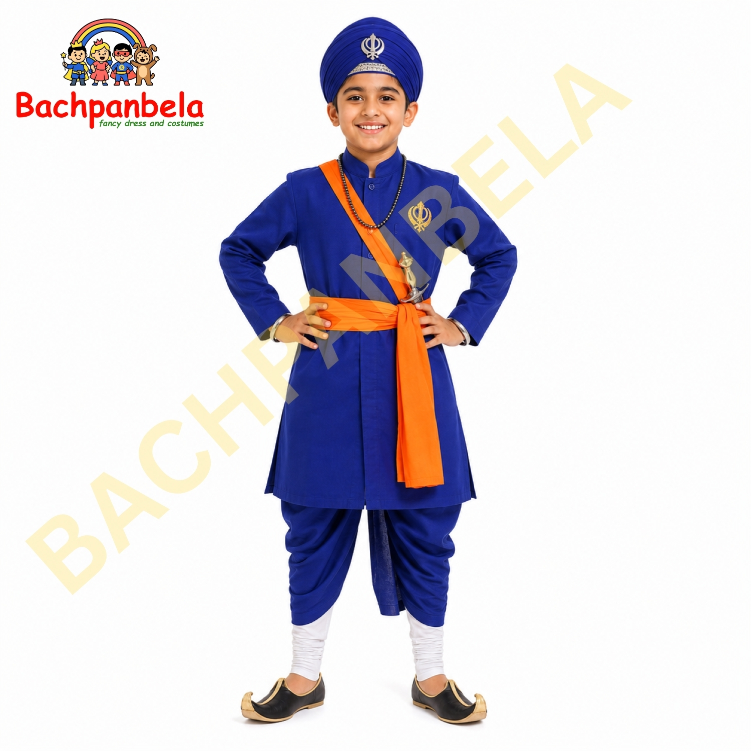 Sikh Warrior Khalsa Baana Fancy Dress Costume on Rent