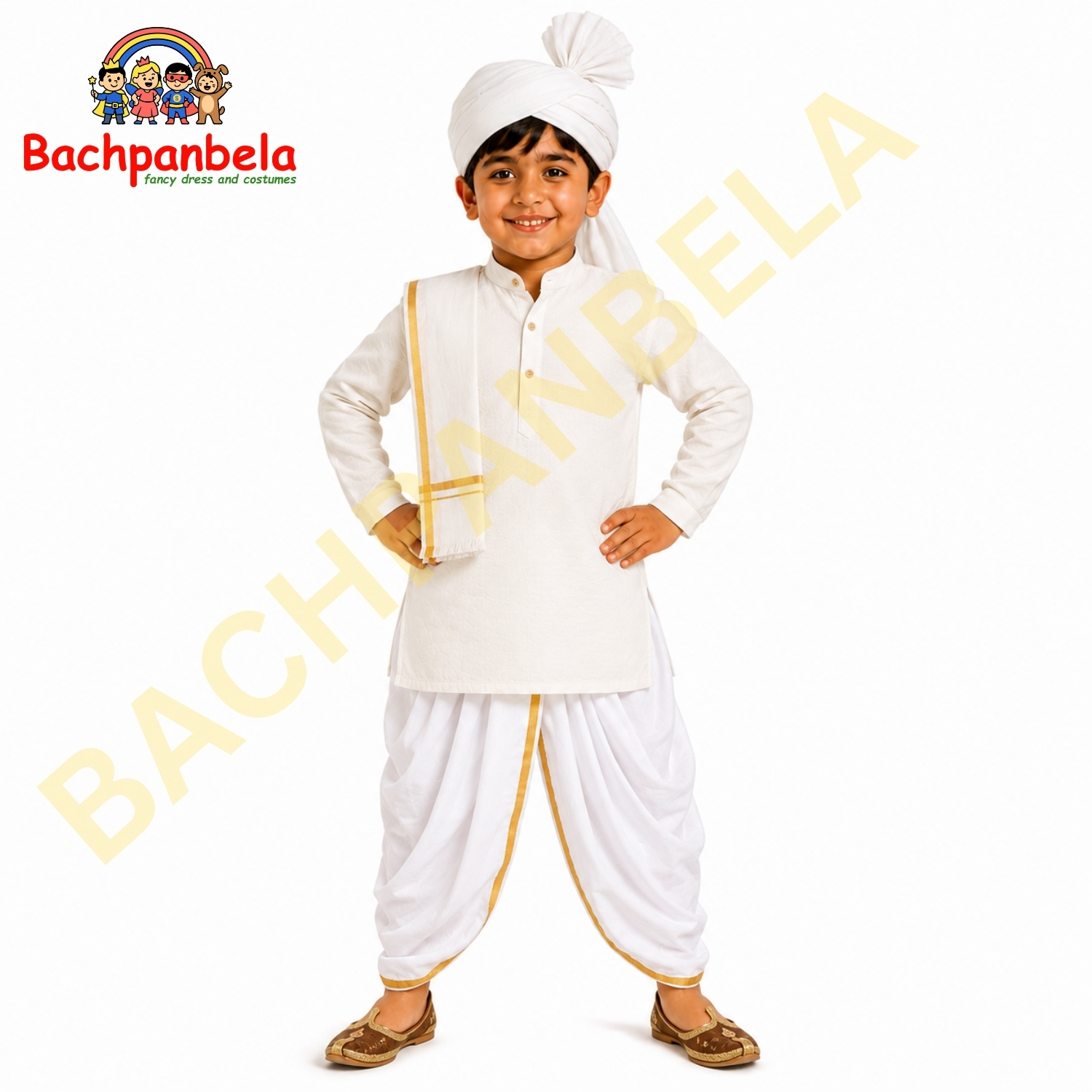Haryanvi Kurta Dhoti Boy Fancy Dress Costume on Rent