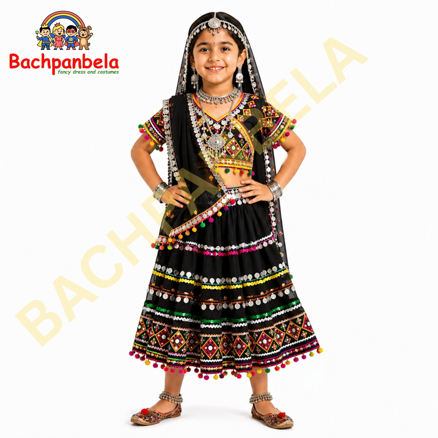 Rajasthani Kalbeliya Fancy Dress Costume on Rent