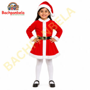 Santa Girl Fancy Dress Costume on Rent