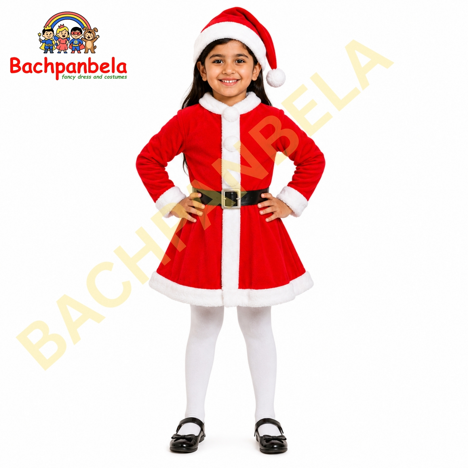 Santa Girl Fancy Dress Costume on Rent