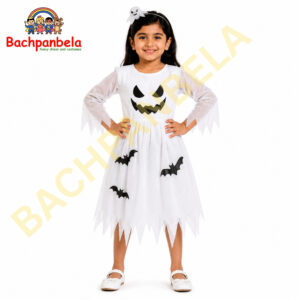 White Halloween Frock Fancy Dress Costume on Rent