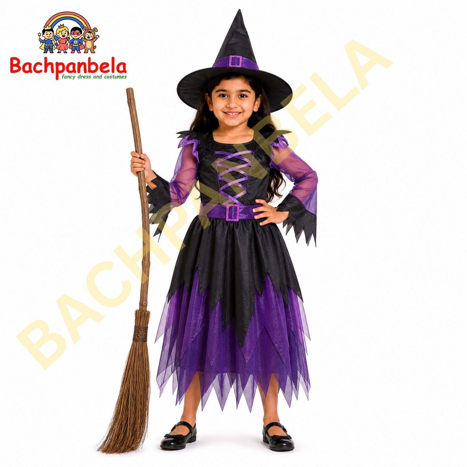 Halloween Witch Broom Fancy Dress Costume on Rent