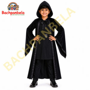 Halloween Black Robe Set Adult Boy Fancy Dress Costume on Rent