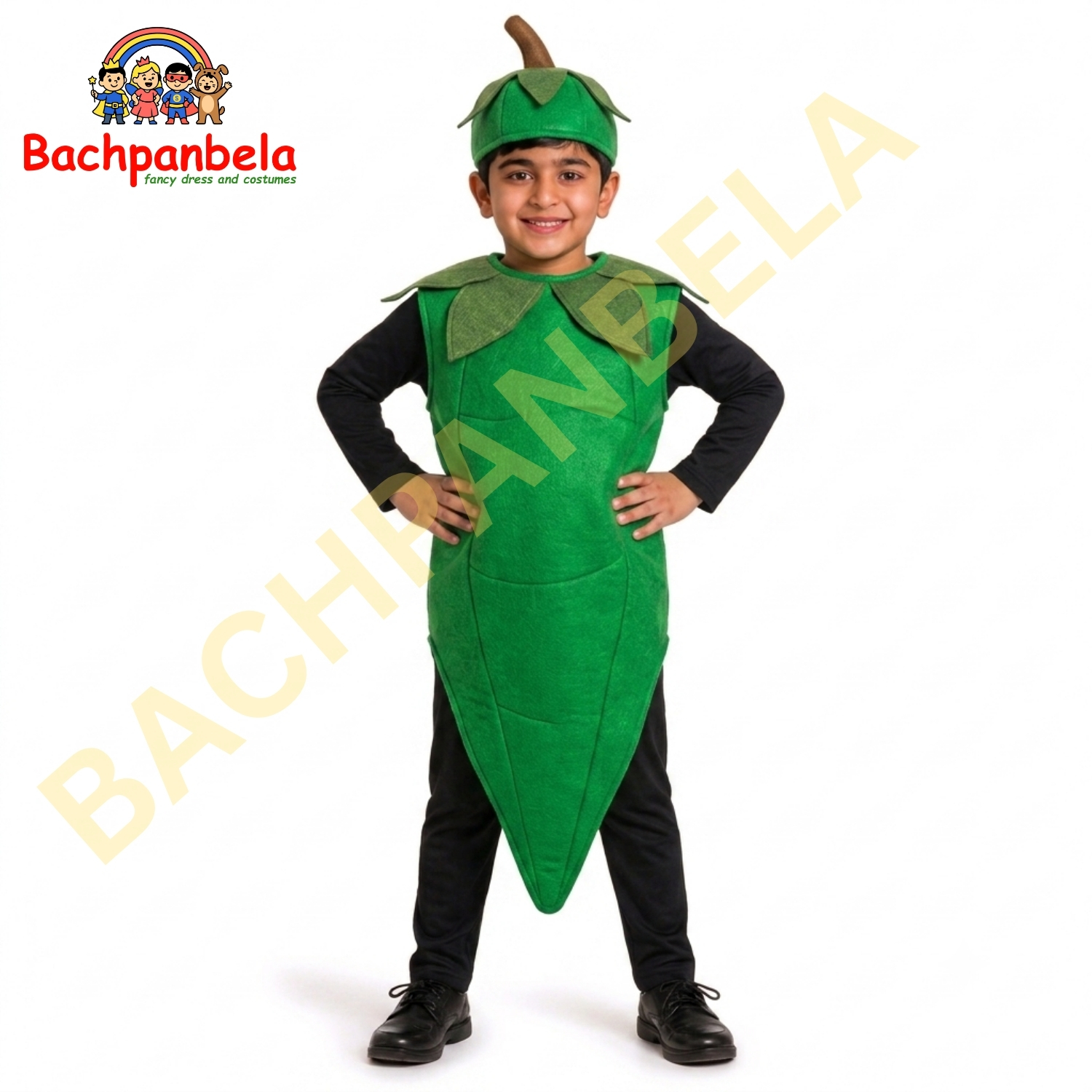 Green Chilli Hari Mirch Fancy Dress Costume on Rent