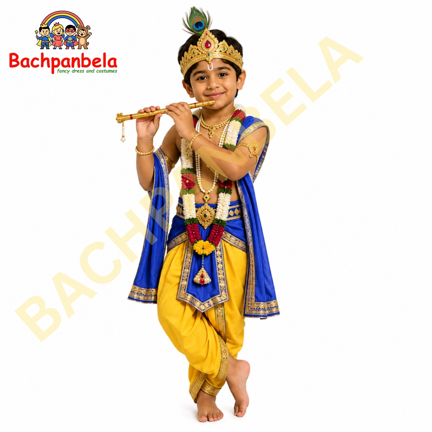 Lord Krishna Kanha Fancy Dress Costume on Rent