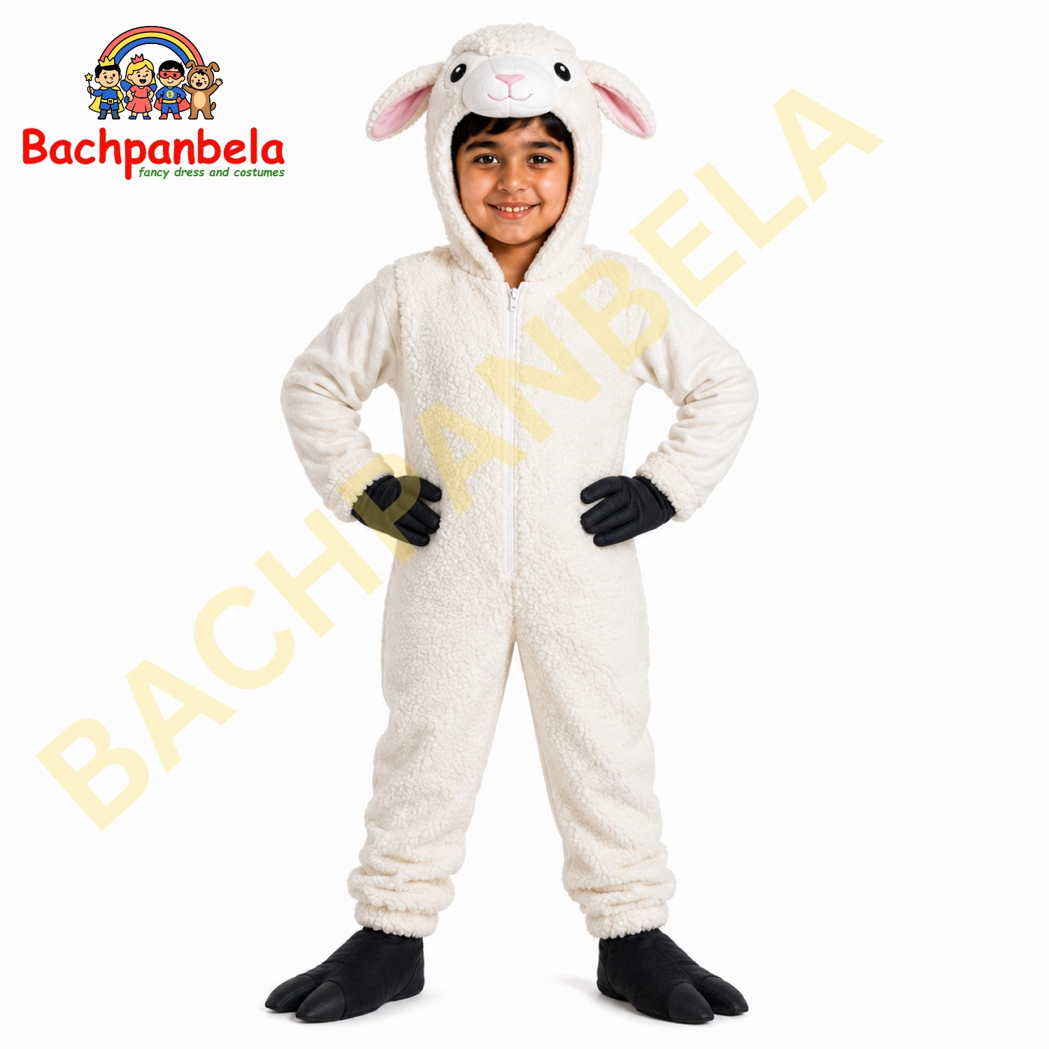 Sheep Bhed White Fancy Dress Costume on Rent